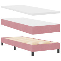 Produktbild för Bäddfjäder med huvudgavel Rosa 200 x 80 cm Sammet