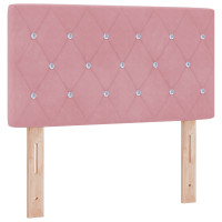 Produktbild för Bäddfjäder med huvudgavel Rosa 200 x 80 cm Sammet