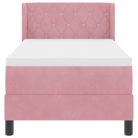 Produktbild för Bäddfjäder med huvudgavel Rosa 200 x 80 cm Sammet