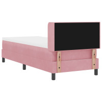 Produktbild för Bäddfjäder med huvudgavel Rosa 200 x 80 cm Sammet