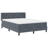 Produktbild för Bäddfjäder med huvudgavel Mörkgrå 200 x 160 cm Sammet