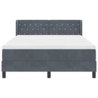 Produktbild för Bäddfjäder med huvudgavel Mörkgrå 200 x 160 cm Sammet