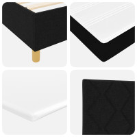 Produktbild för LED Box Säng med huvudgavel Svart 100 x 200 cm tyg