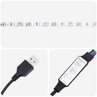 Produktbild för LED Box Säng med huvudgavel Svart 100 x 200 cm tyg