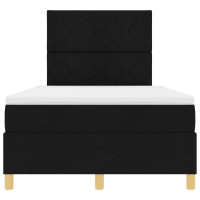 Produktbild för LED Box Säng med huvudgavel Svart 120 x 190 cm tyg