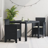 Produktbild för Trädgårdsmöbelset 3 pcs Antracit Polypropylen