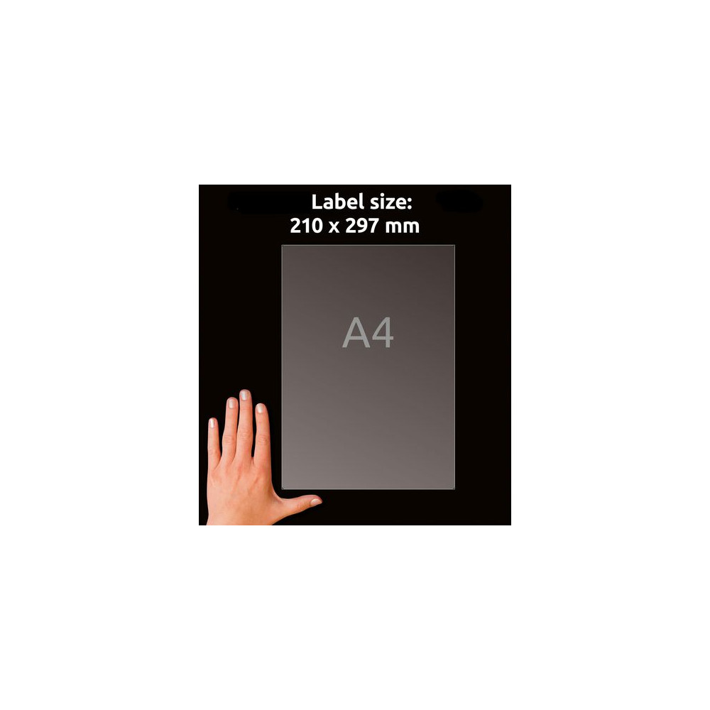 Produktbild för Etikett AVERY transp 210x297mm 25/fp