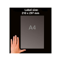 Produktbild för Etikett AVERY transp 210x297mm 25/fp