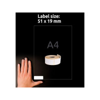 Produktbild för Etikett AVERY på rulle 19x51mm 500/fp