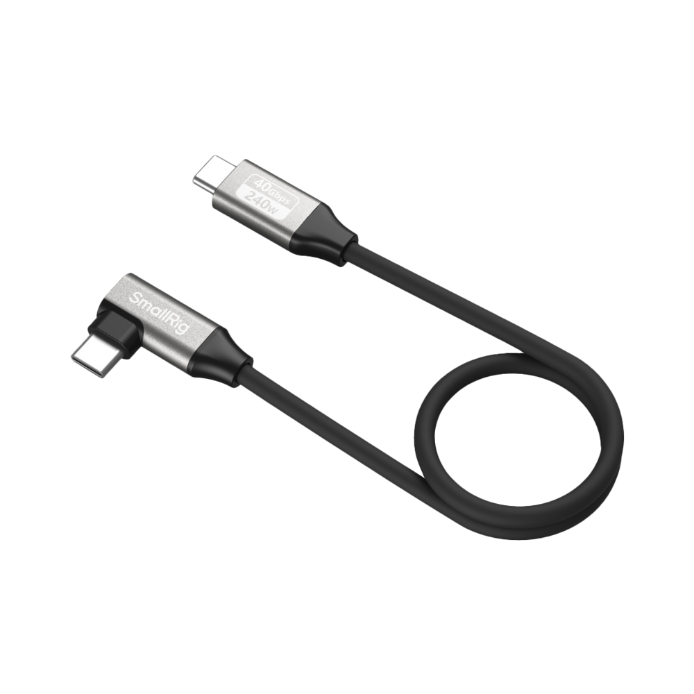 Produktbild för SmallRig 5075 USB-C Data Cable (Straight to Angled, 35cm (40Gbps + 240W + 8K)