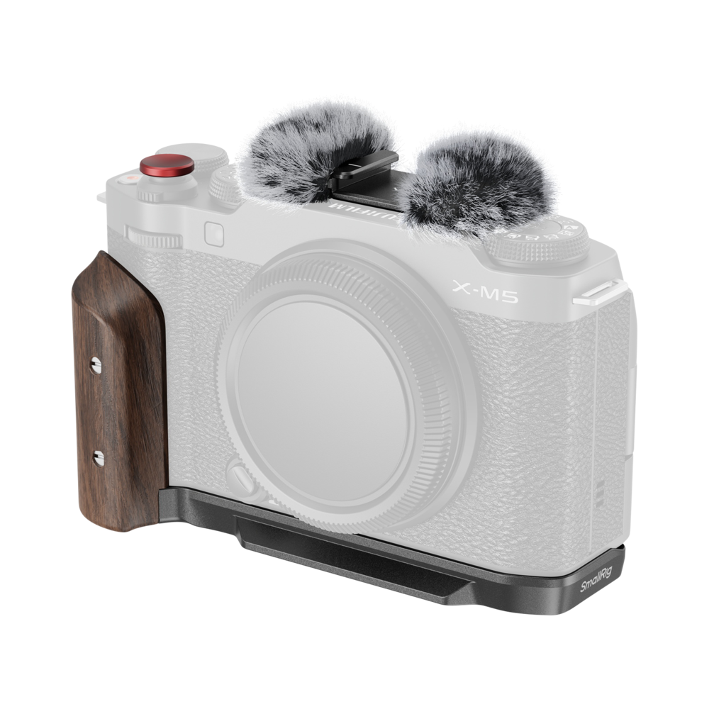 Produktbild för SmallRig 5260 L-Shape Mount Plate with Wooden Handle for FUJIFILM X-M5 Black