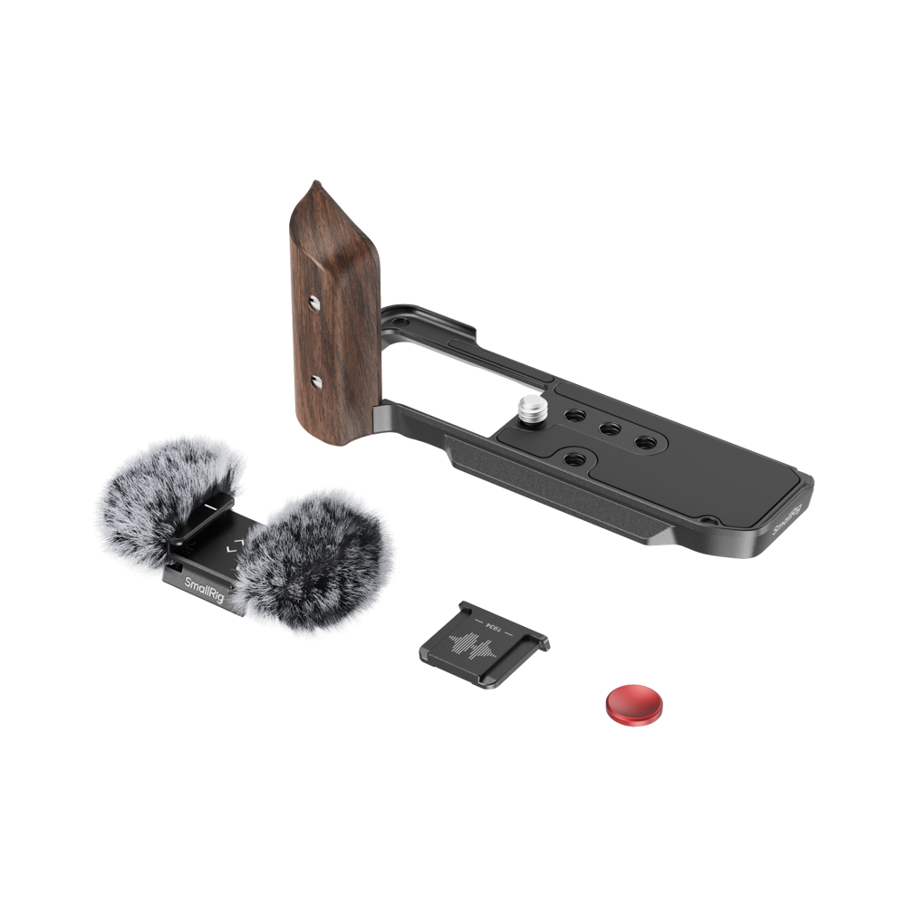 Produktbild för SmallRig 5260 L-Shape Mount Plate with Wooden Handle for FUJIFILM X-M5 Black
