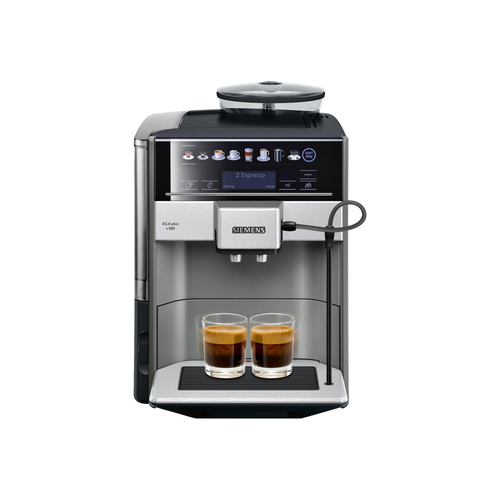 Produktbild för Siemens EQ.6 plus s500 TE655203RW - automatisk kaffekokare med mjölkskummare - 19 bar - svart