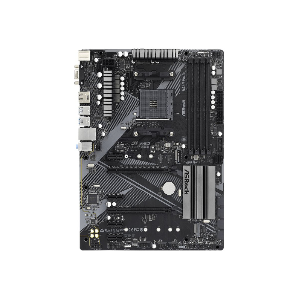 Produktbild för ASRock B450 Pro4 R2.0 - moderkort - ATX - Socket AM4 - AMD B450