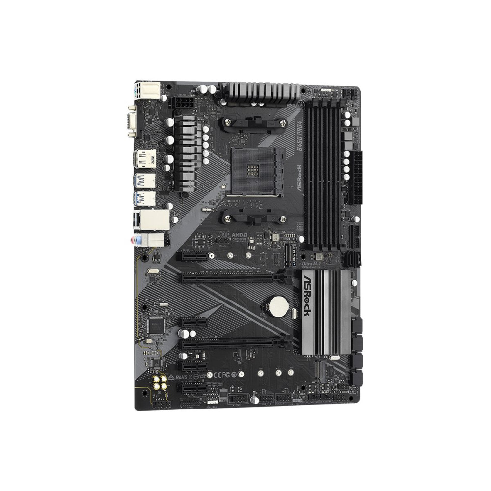 Produktbild för ASRock B450 Pro4 R2.0 - moderkort - ATX - Socket AM4 - AMD B450