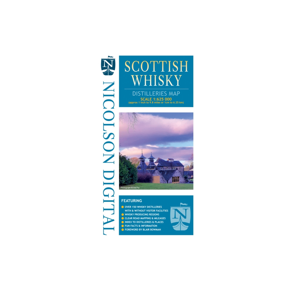 Produktbild för Nicolson Digital Scottish Whisky Distilleries Map