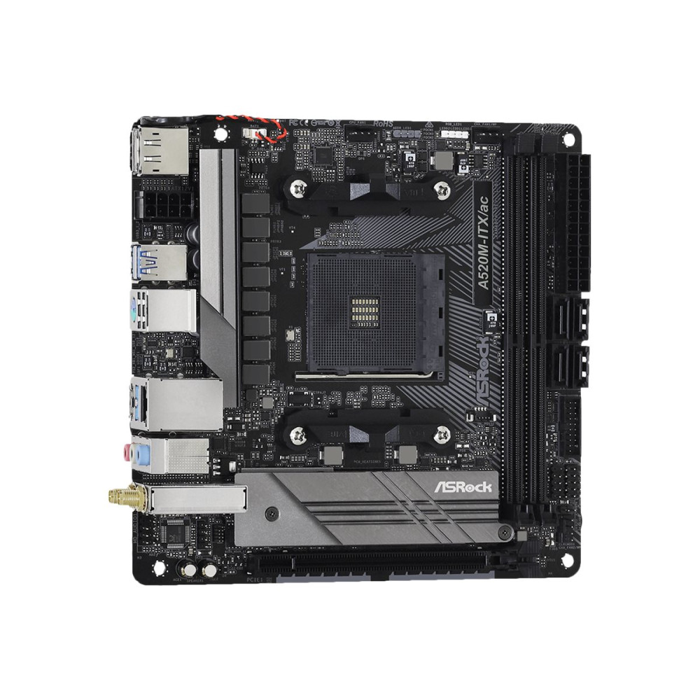 Produktbild för ASRock A520M-ITX/ac - moderkort - mini ITX - Socket AM4 - AMD A520