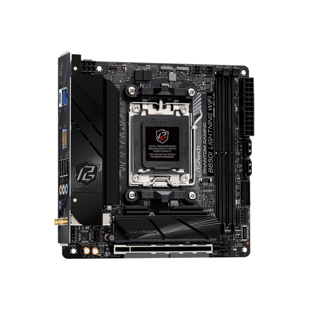 Produktbild för ASRock Phantom Gaming B650I Lightning WiFi - moderkort - mini ITX - Socket AM5 - AMD B650