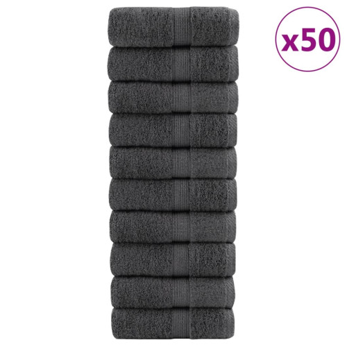 vidaXL Premium tvättlappar SOLUND 50 st antracit 15x21cm 600gsm