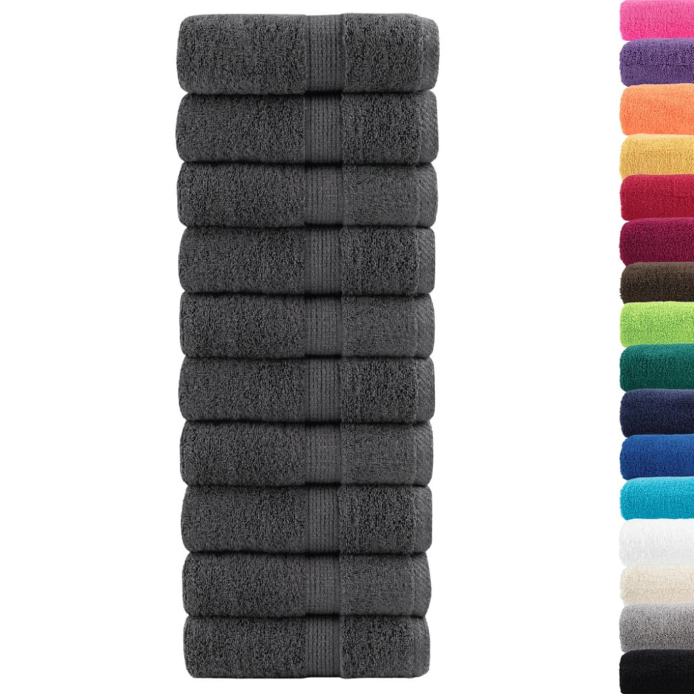 Produktbild för Premium tvättlappar SOLUND 50 st antracit 15x21cm 600gsm