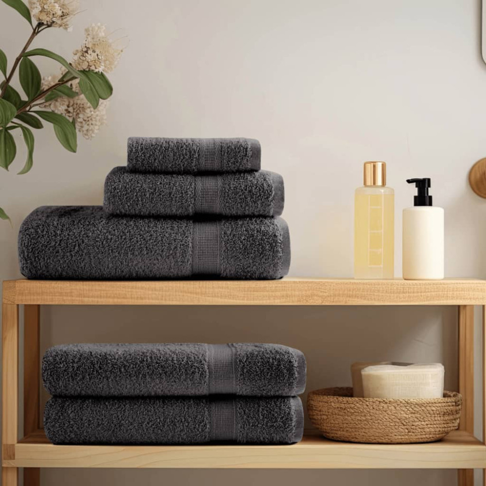 Produktbild för Premium tvättlappar SOLUND 50 st antracit 15x21cm 600gsm