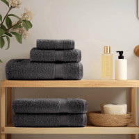 Produktbild för Premium tvättlappar SOLUND 50 st antracit 15x21cm 600gsm