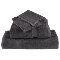 Produktbild för Premium tvättlappar SOLUND 50 st antracit 15x21cm 600gsm
