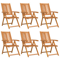 Produktbild för Trädgård Stol 6 pcs Brun 57 x 72 x 109 cm Massivt Akaciaträ