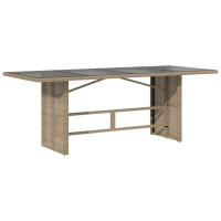 Produktbild för Trädgårdsmöbelset med kudde 7 pcs Beige konstrotting