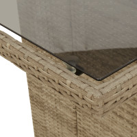 Produktbild för Trädgårdsmöbelset med kudde 9 pcs Beige konstrotting
