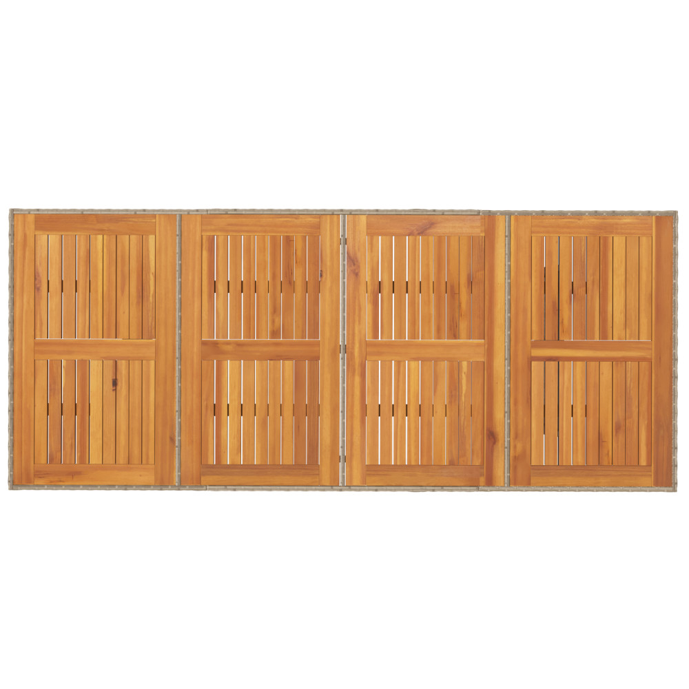 Produktbild för Trädgårdsmöbelset med kudde 7 pcs Beige konstrotting