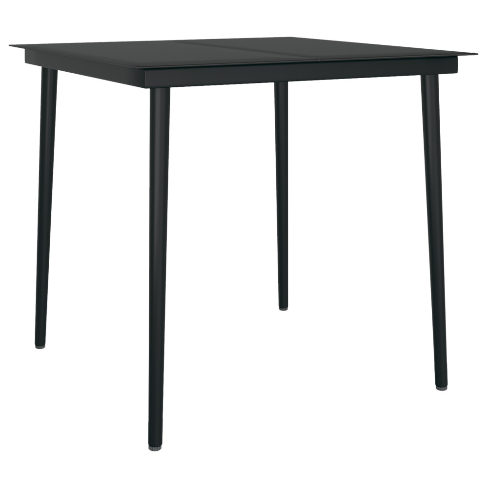Produktbild för Trädgårdsmöbelset med kudde 3 pcs Svart konstrotting