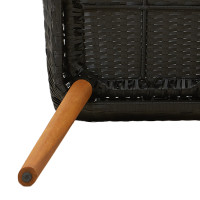Produktbild för Trädgårdsmöbelset med kudde 5 pcs Svart konstrotting