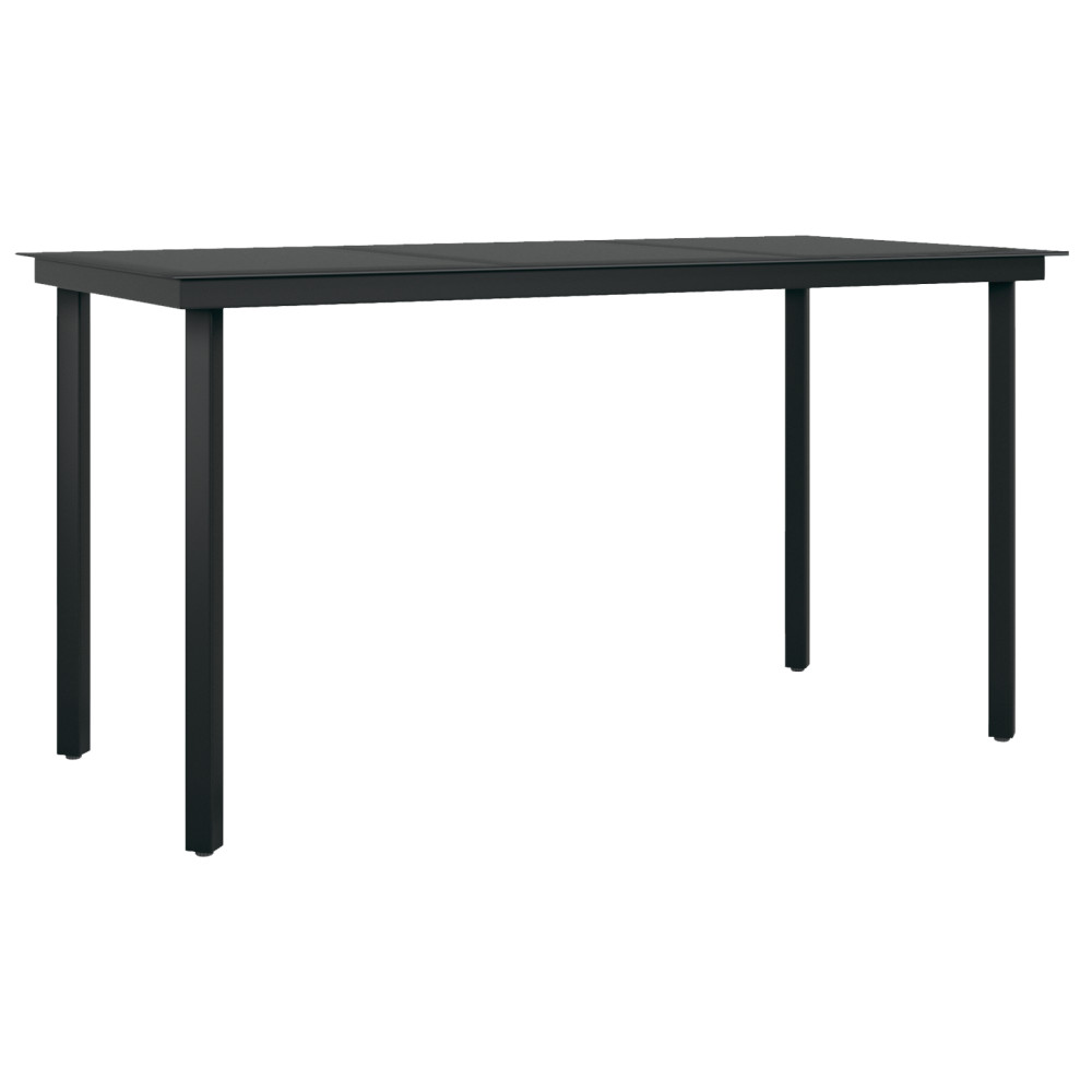 Produktbild för Trädgårdsmöbelset med kudde 5 pcs Svart konstrotting