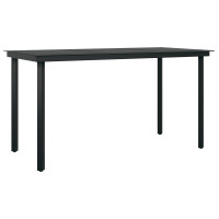Produktbild för Trädgårdsmöbelset med kudde 5 pcs Svart konstrotting