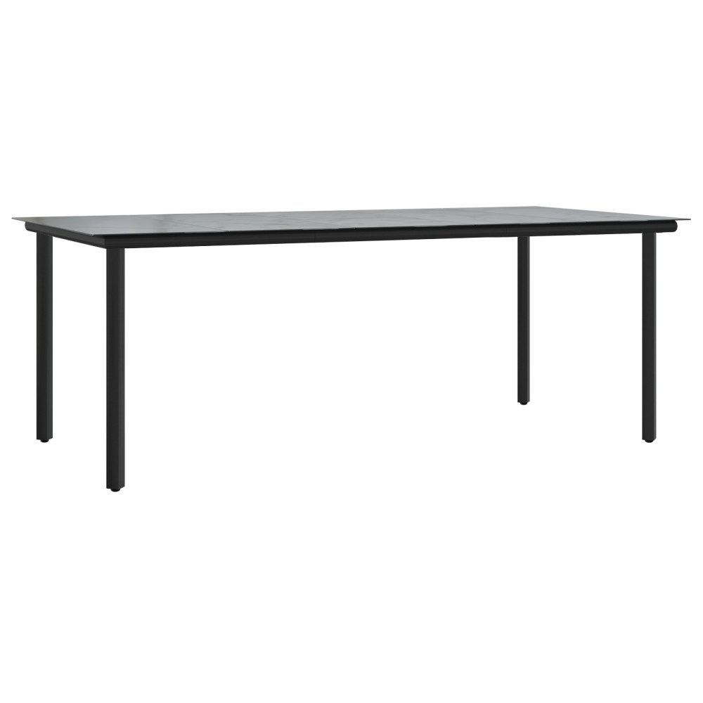 Produktbild för Trädgårdsmöbelset med kudde 7 pcs Svart konstrotting
