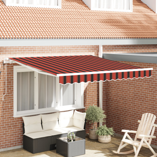 vidaXL Utdragbar markis orange och brun 300 x 250 cm Duk och Aluminium