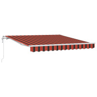Produktbild för Utdragbar markis orange och brun 300 x 250 cm Duk och Aluminium