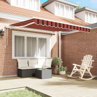 Produktbild för Utdragbar markis orange och brun 300 x 250 cm Duk och Aluminium