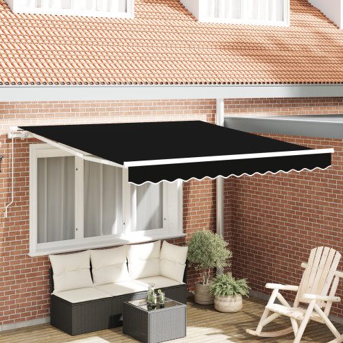 vidaXL Utdragbar markis Svart 300 x 250 x 165 cm