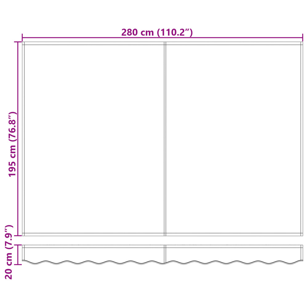 Produktbild för Utdragbar markis Svart 300 x 250 x 165 cm
