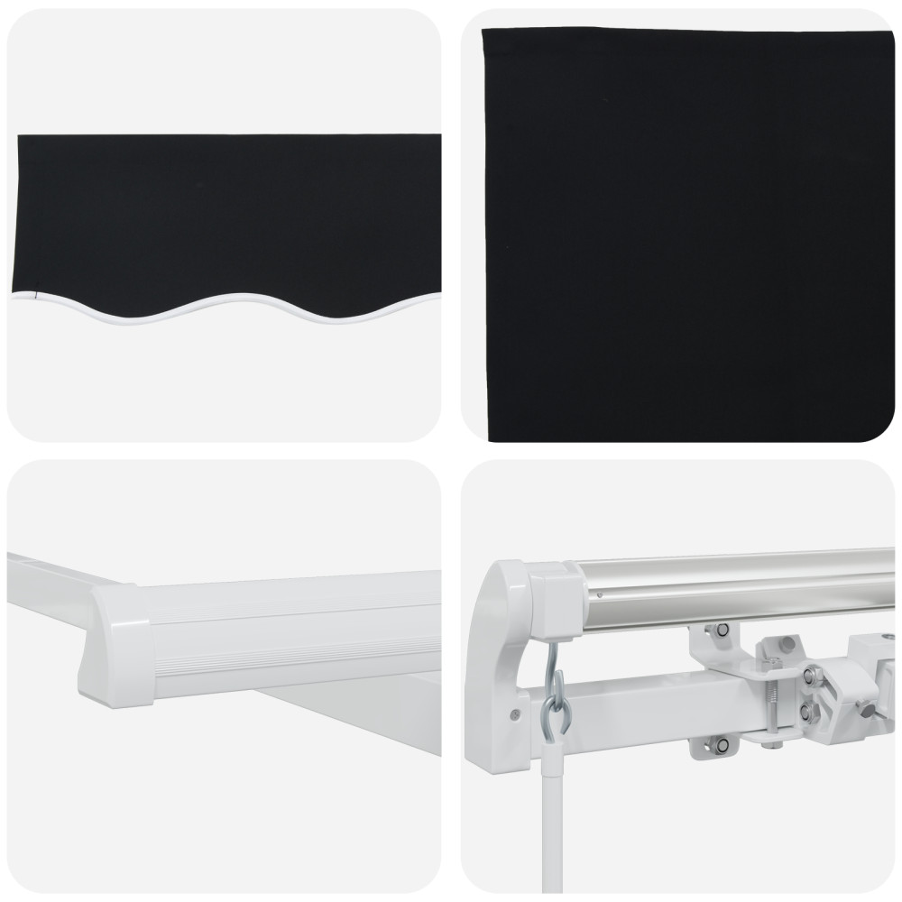 Produktbild för Utdragbar markis Svart 300 x 250 x 165 cm