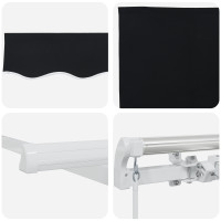 Produktbild för Utdragbar markis Svart 300 x 250 x 165 cm