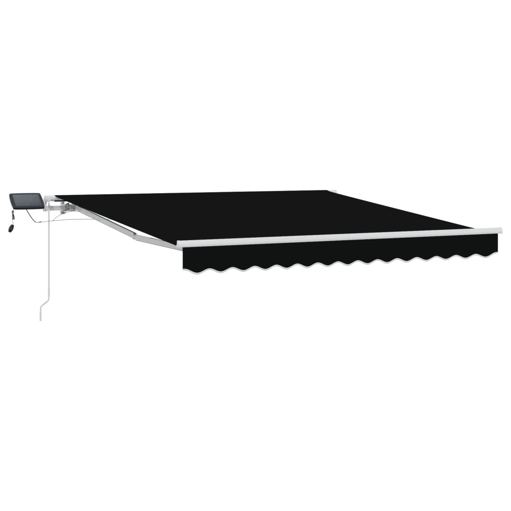 Produktbild för Utdragbar markis Svart 300 x 250 cm Duk och Aluminium