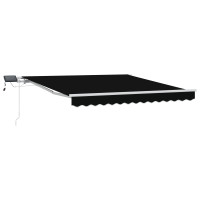 Produktbild för Utdragbar markis Svart 300 x 250 cm Duk och Aluminium