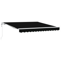 Produktbild för Utdragbar markis Svart 300 x 250 cm Duk och Aluminium