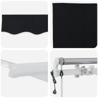 Produktbild för Utdragbar markis Svart 300 x 250 cm Duk och Aluminium