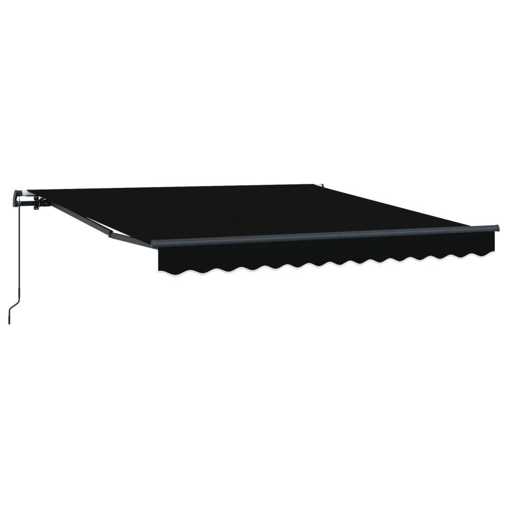 Produktbild för Utdragbar markis Svart 300 x 250 cm Polyester och aluminium