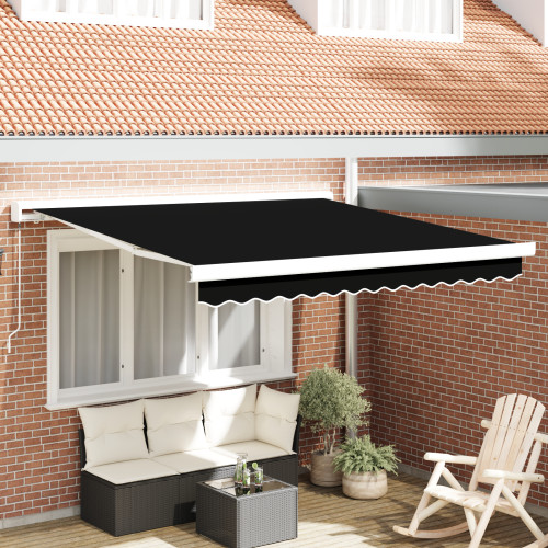 vidaXL Utdragbar markis Svart 300 x 250 cm Canvas och Aluminium