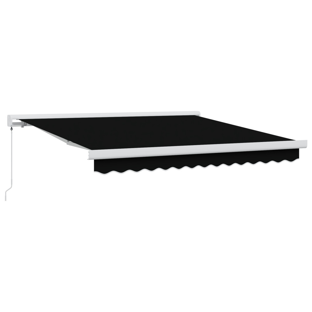 Produktbild för Utdragbar markis Svart 300 x 250 cm Canvas och Aluminium